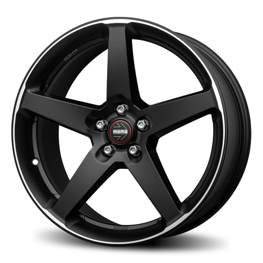 Momo Five 18x8" 5x114.3 ET40, Flat Black, Machined Spokes