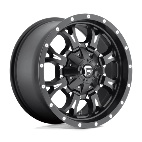 Fuel D517 Krank 17x9 8x165.1 ET1, Flat Black, Gloss Lip
