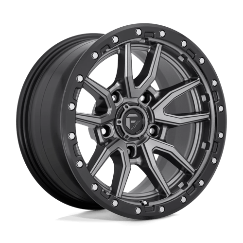 Fuel D680 Rebel 17x9" 5x127 ET-12, Flat Gunmetal, Black Ring