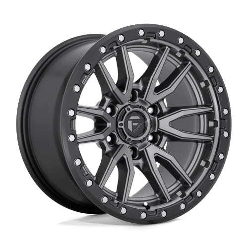 Fuel D680 Rebel 22x10 6x139.7 ET-13, Flat Gunmetal, Black Ring