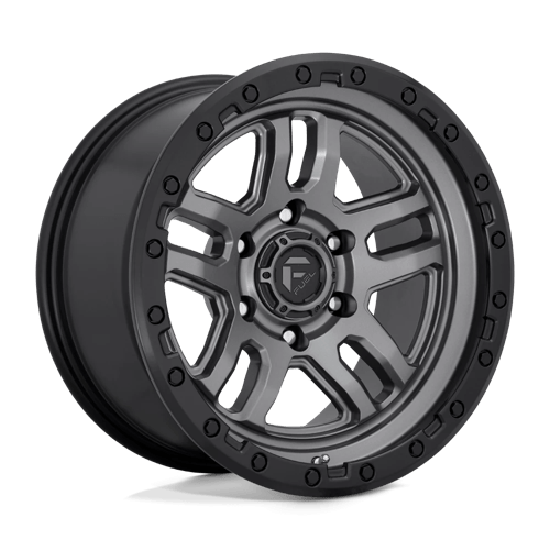 Fuel D701 Ammo 17x9" 5x127 ET-12, Flat Gunmetal, Black Ring