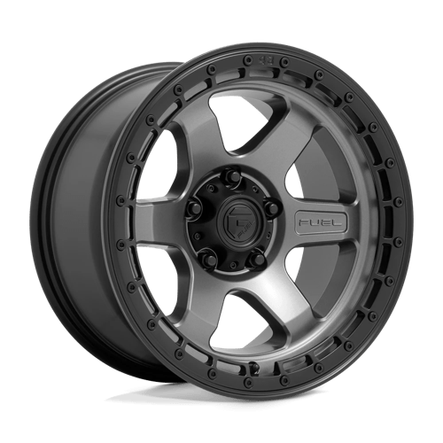 Fuel D752 Block 18x9" 6x139.7 ET-12, Flat Gunmetal, Black Ring
