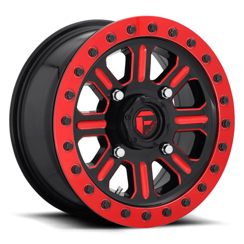Fuel D911 Hardline Beadlock 15x7" 4x156 ET38, Gloss Black & Red