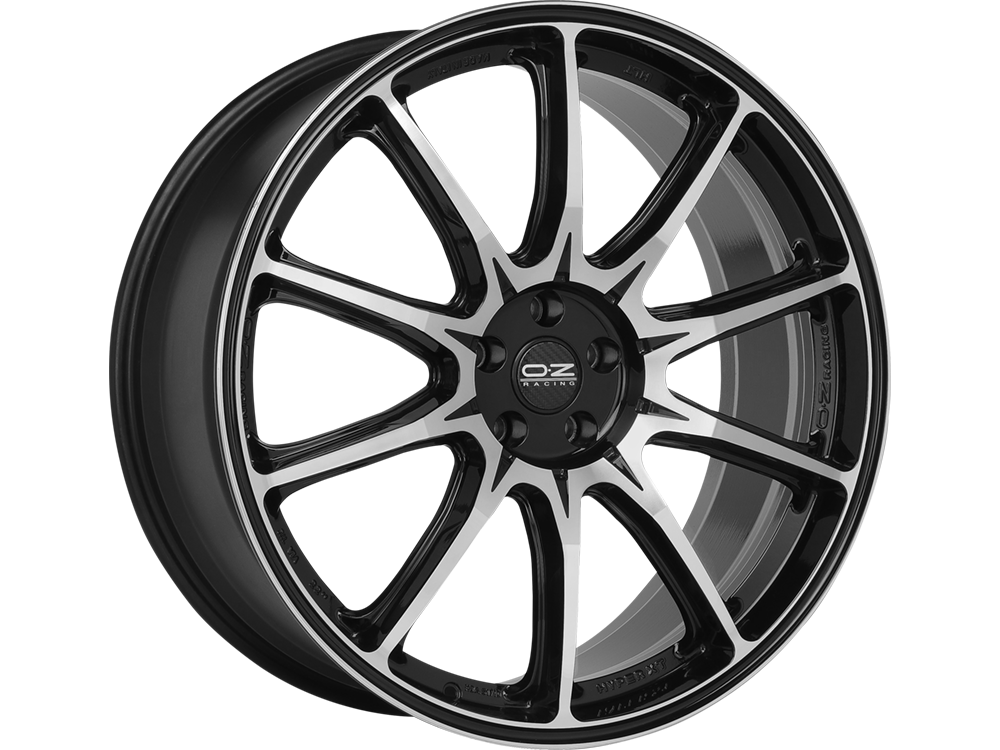 OZ Hyper XT HLT 22x10" 5x108 ET37, Gloss Black, Machined Spokes
