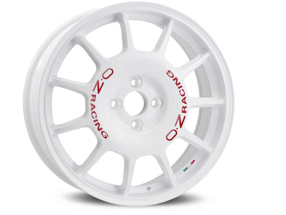 OZ Leggenda 17x7" 4x100 ET30, White, Red Lettering
