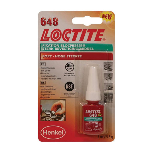 Loctite 648 High Temp Retaining Compound (Green, 5 ml)