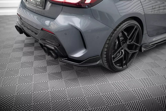 Maxton Design ALETTE  Diffusore Flaps V.4 per BMW Serie 1 F40 Pacchetto M / M135i Nero Lucido