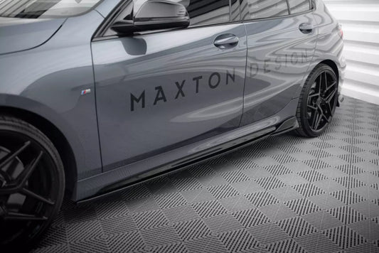 Minigonne laterali Maxton Design (coppia) V.3 per BMW Serie 1 F40 Pacchetto M / M135i nero lucido