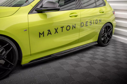 Minigonne laterali Maxton Design (coppia) V.4 per BMW Serie 1 F40 Pacchetto M/M135i nero lucido