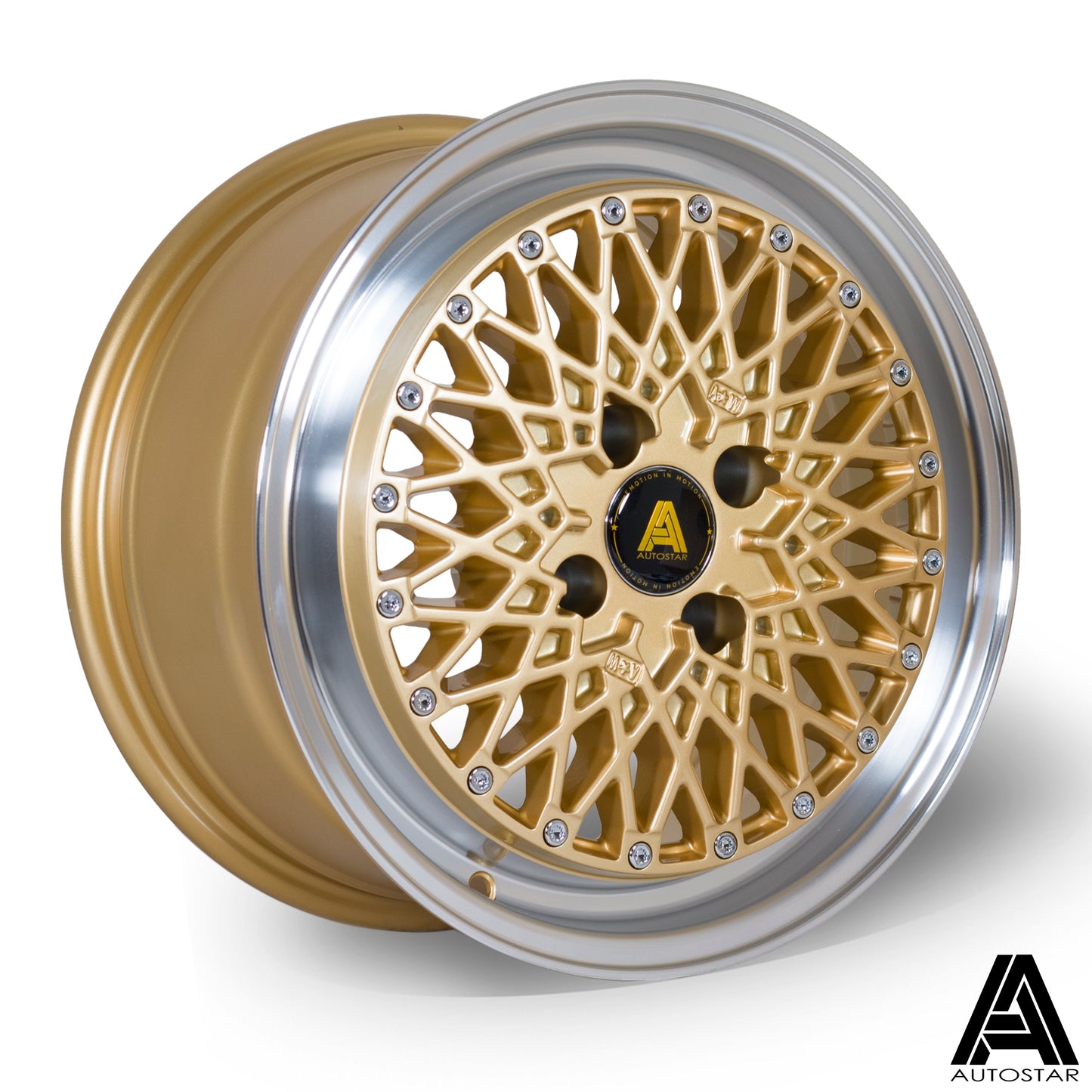 Autostar Minus 15x7.5" 4x100 ET25, Gold, Polished Lip