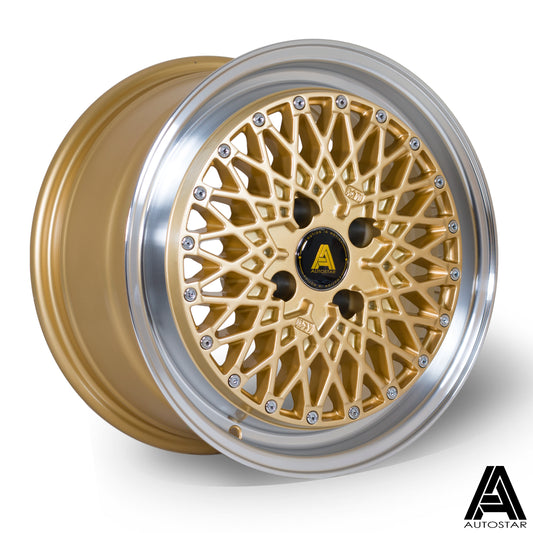 Autostar Minus 15x7.5" 4x108 ET25, Gold, Polished Lip