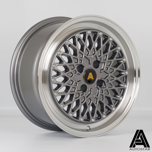 Autostar Minus 16x7.5" 4x100 ET25, Gunmetal, Polished Lip