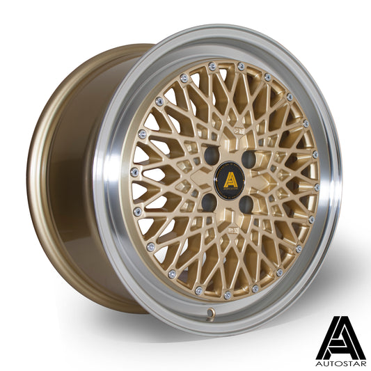 Autostar Minus 17x8" 4x100 ET30, Gold, Polished Lip