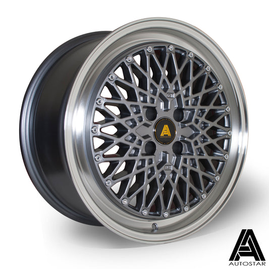 Autostar Minus 17x8" 4x108 ET35, Gunmetal, Polished Lip