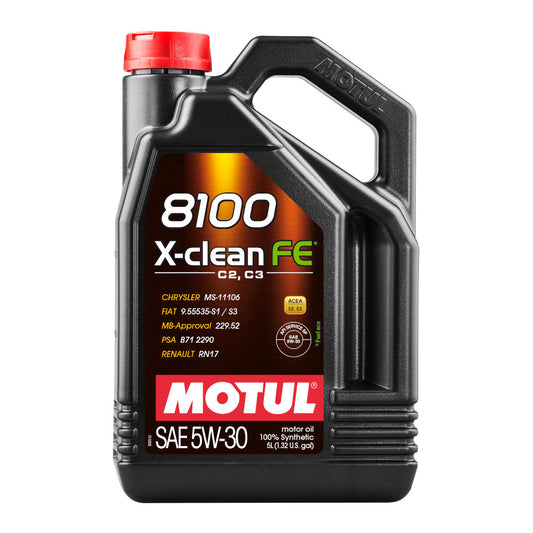 Motul 5W30 8100 X-Clean FE Engine Oil (PSA, Renault, Mercedes, Fiat, Chrysler) 5L