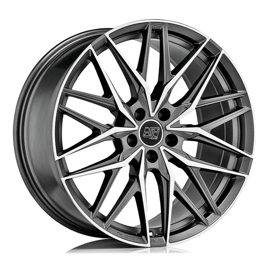 MSW 50 19x8.5" 5x108 ET45, Gunmetal, Machined Spokes