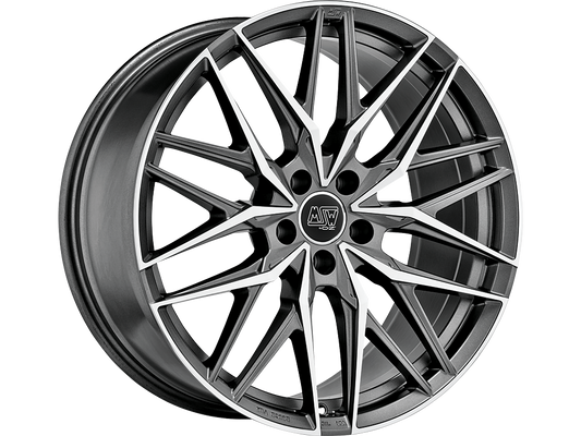 MSW 50 21x8.5" 5x108 ET45, Gunmetal, Machined Spokes