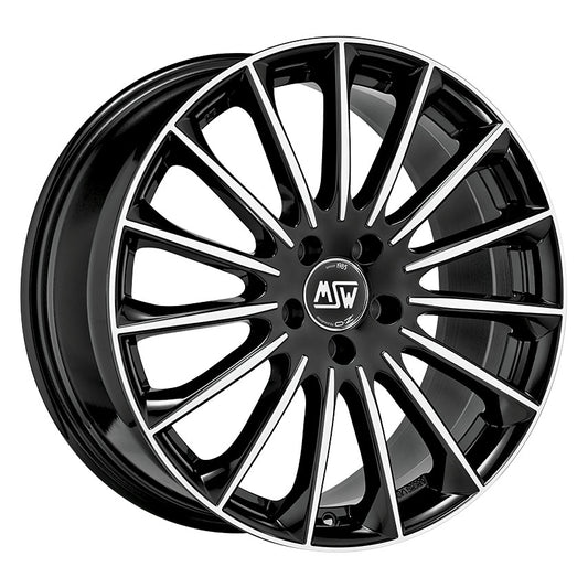 MSW 30 19x8" 5x108 ET45, Gloss Black, Polished Spokes