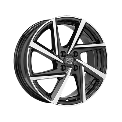 MSW 80-4 16x6.5" 4x100 ET45, Gloss Black, Machined Spokes