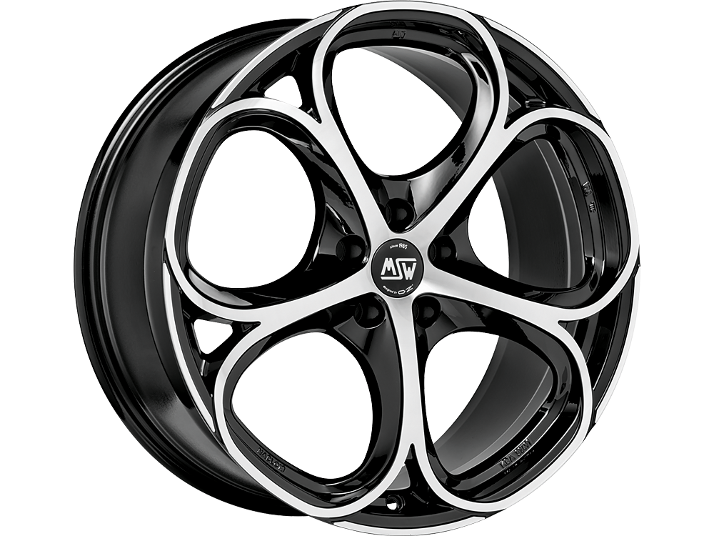 MSW 82 18x8" 5x110 ET30, Gloss Black, Machined Spokes