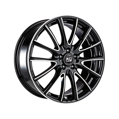 MSW 86 17x7.5" 5x108 ET45, Gloss Black, Machined Spokes
