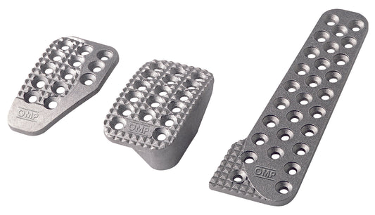 OMP 3 Pro Pedals Set, Sand-Blasted Aluminum, Long Accelerator