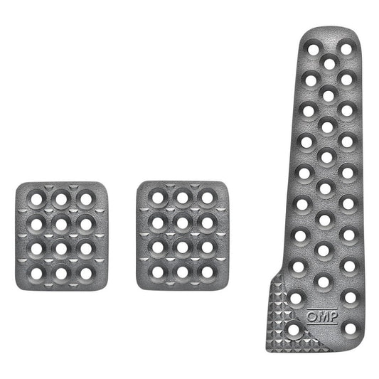 OMP 3 Pedals Set, Sand-Blasted Aluminum, Long Accelerator