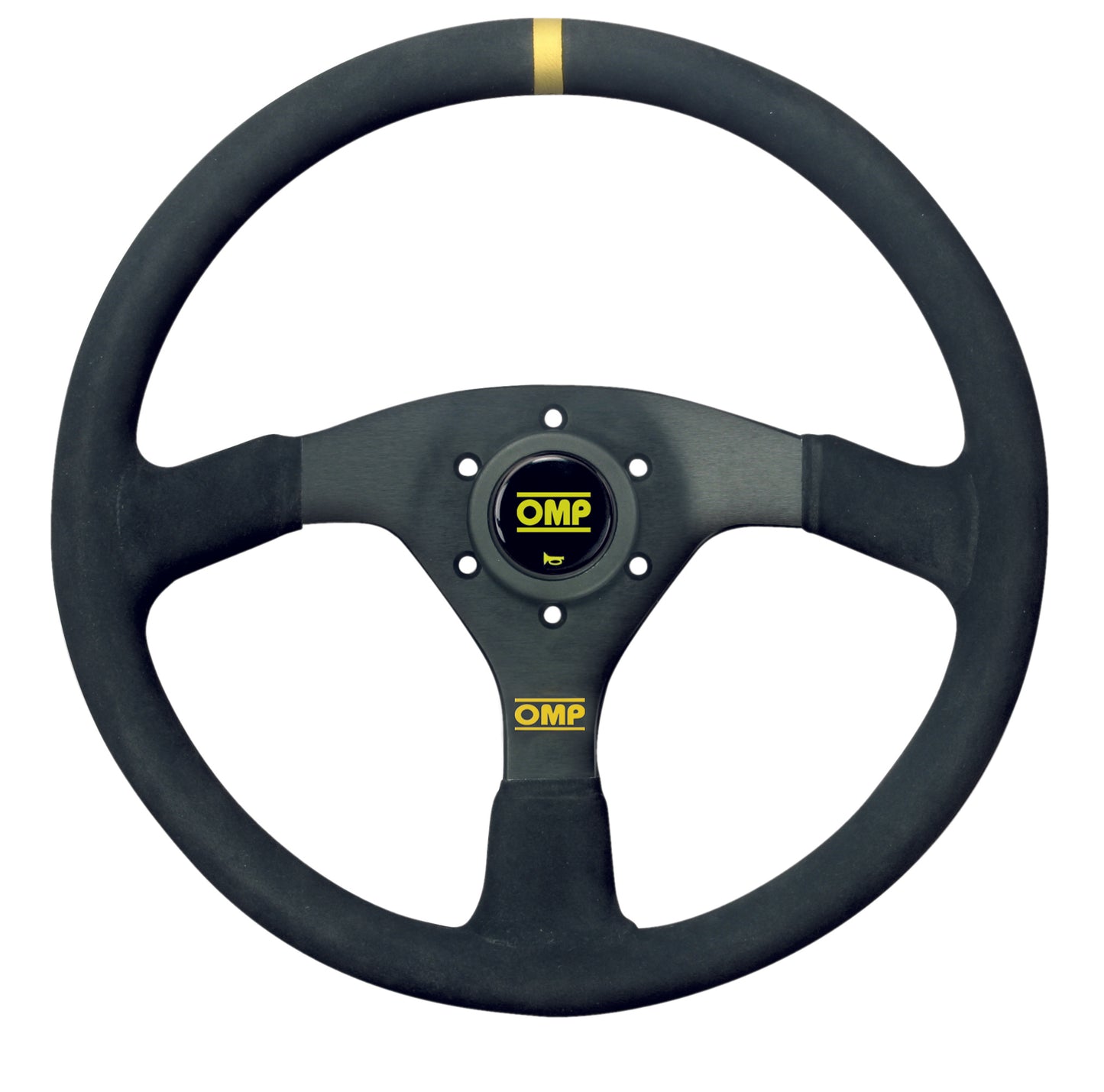 OMP VelocitÃ  380 mm Steering Wheel (Flat), Black Suede, Black Spokes