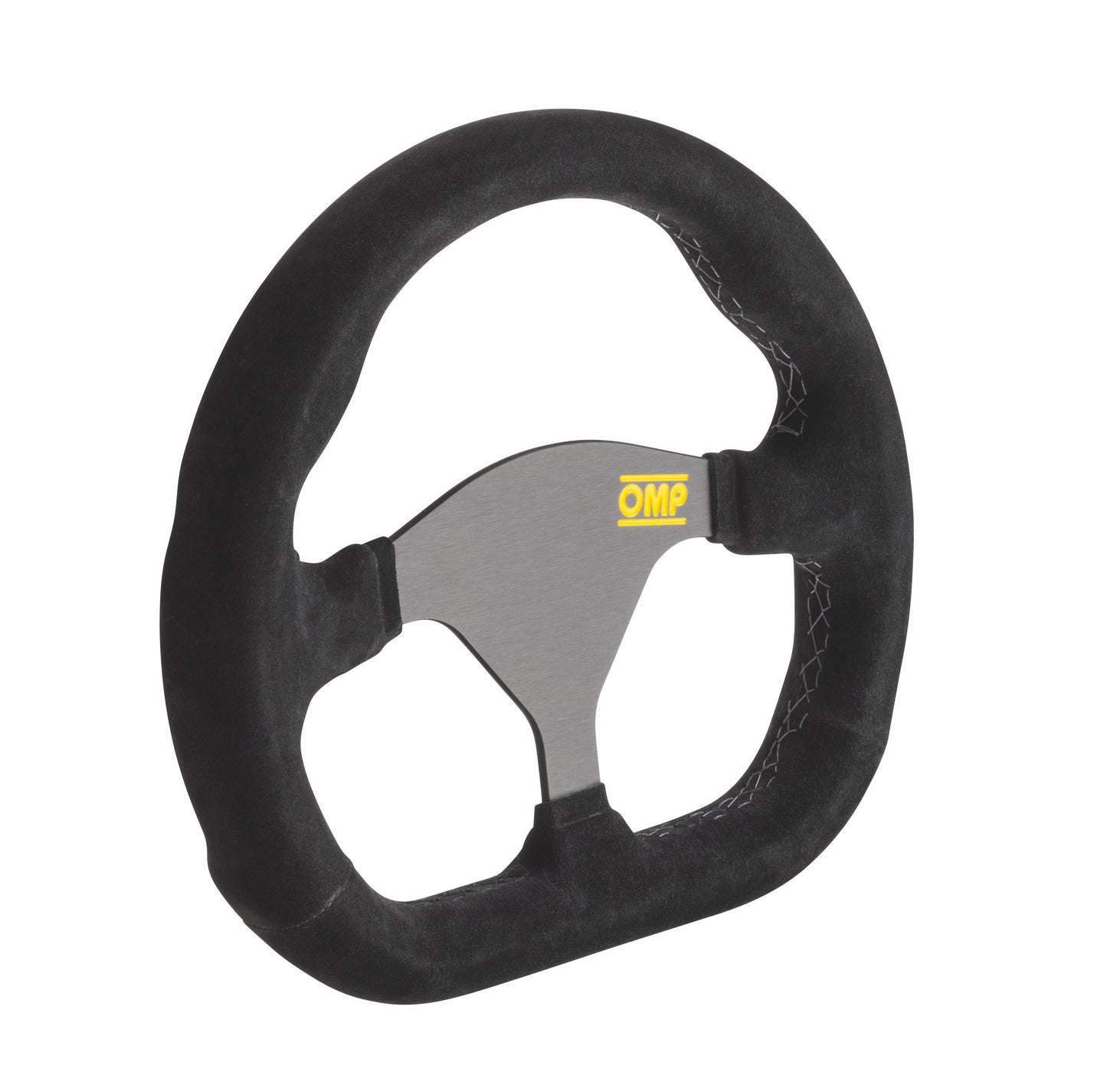 OMP Formula Quadro Steering Wheel (Flat), Black Suede, Black Spokes