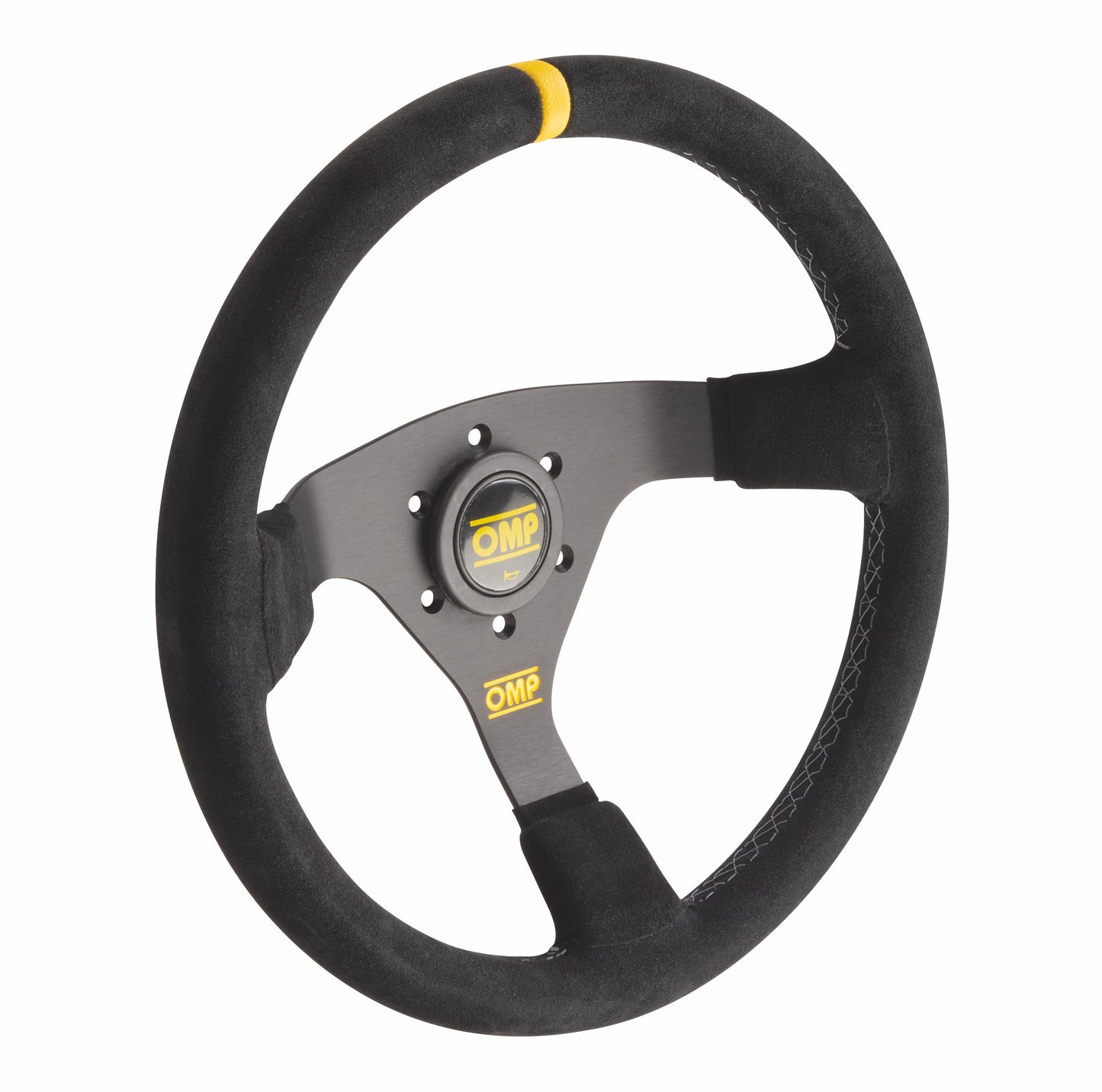 OMP WRC Steering Wheel (70 mm Dish), Black Suede, Black Spokes