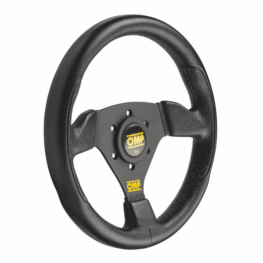 OMP Trecento Uno Steering Wheel (Flat), Black PU, Black Spokes