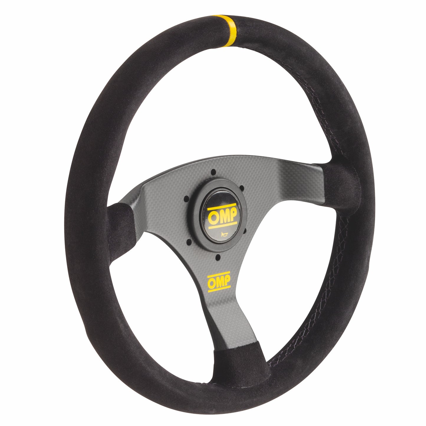 OMP 320 Carbon S Steering Wheel (Flat), Black Suede, Carbon Spokes
