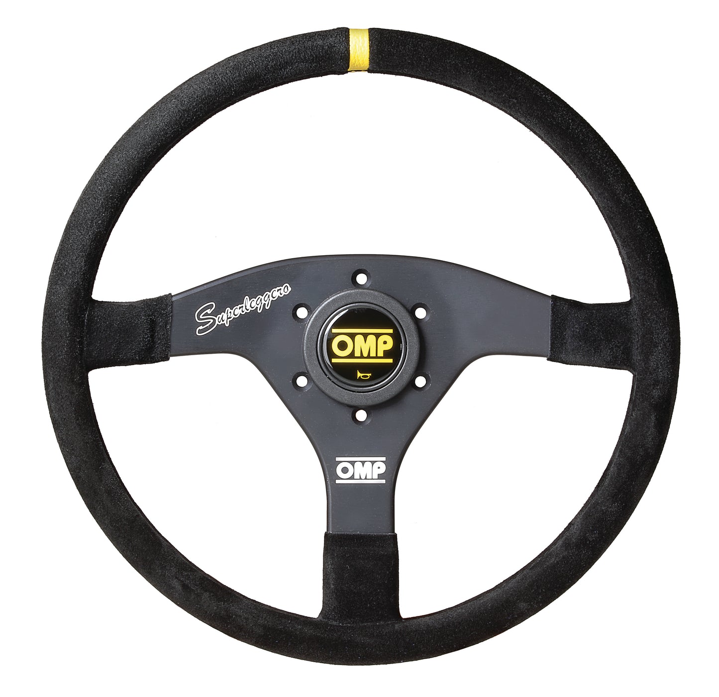 OMP VelocitÃ  OV Superleggero Steering Wheel (Flat), Black Suede, Black Spokes