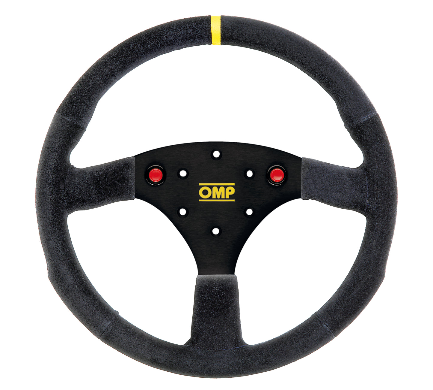 OMP 320 ALU SP Steering Wheel (Flat), Black Suede, Black Spokes