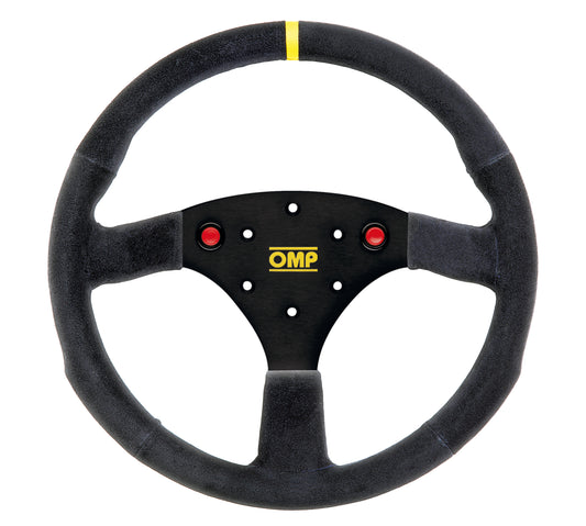 OMP 320 ALU SP Steering Wheel (Flat), Black Suede, Black Spokes