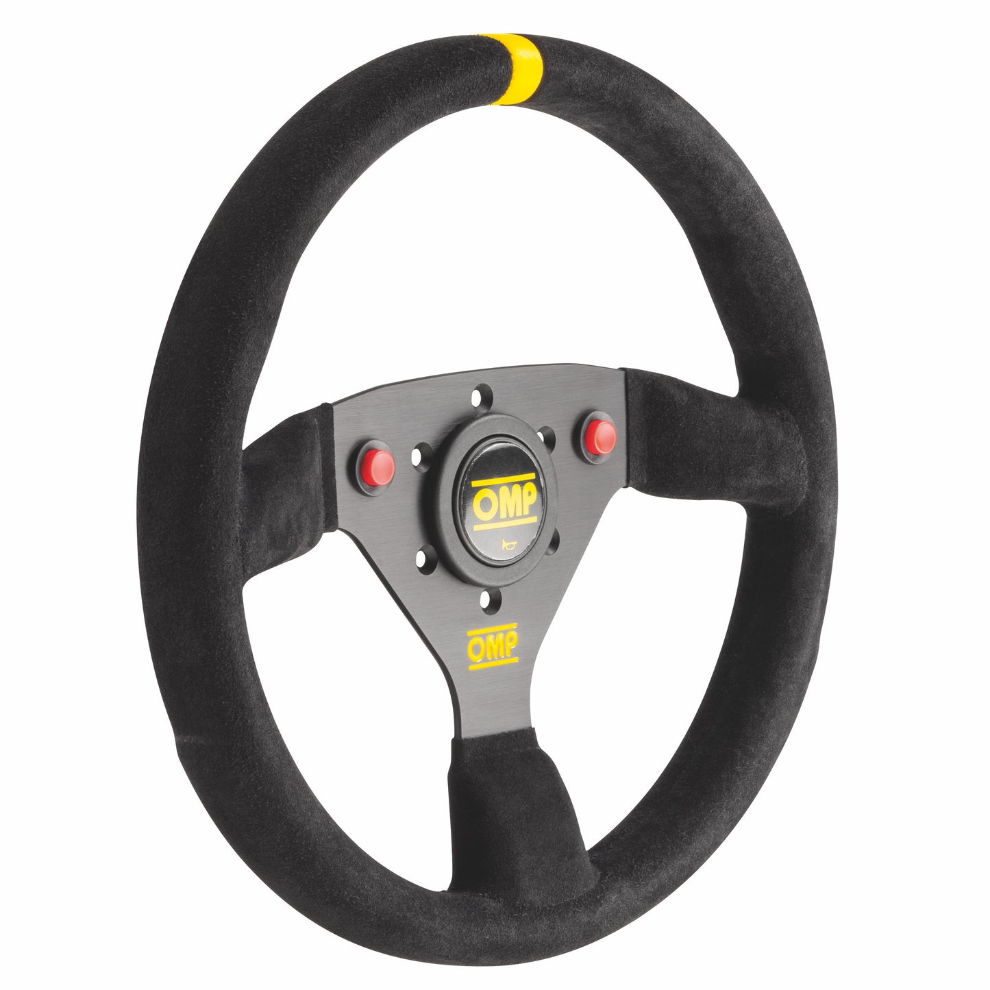 OMP 320 ALU S Steering Wheel (Flat), Black Suede, Black Spokes