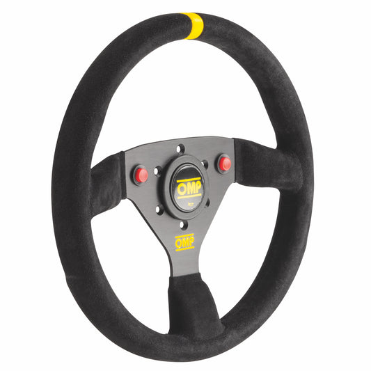 OMP 320 ALU S Steering Wheel (Flat), Black Suede, Black Spokes