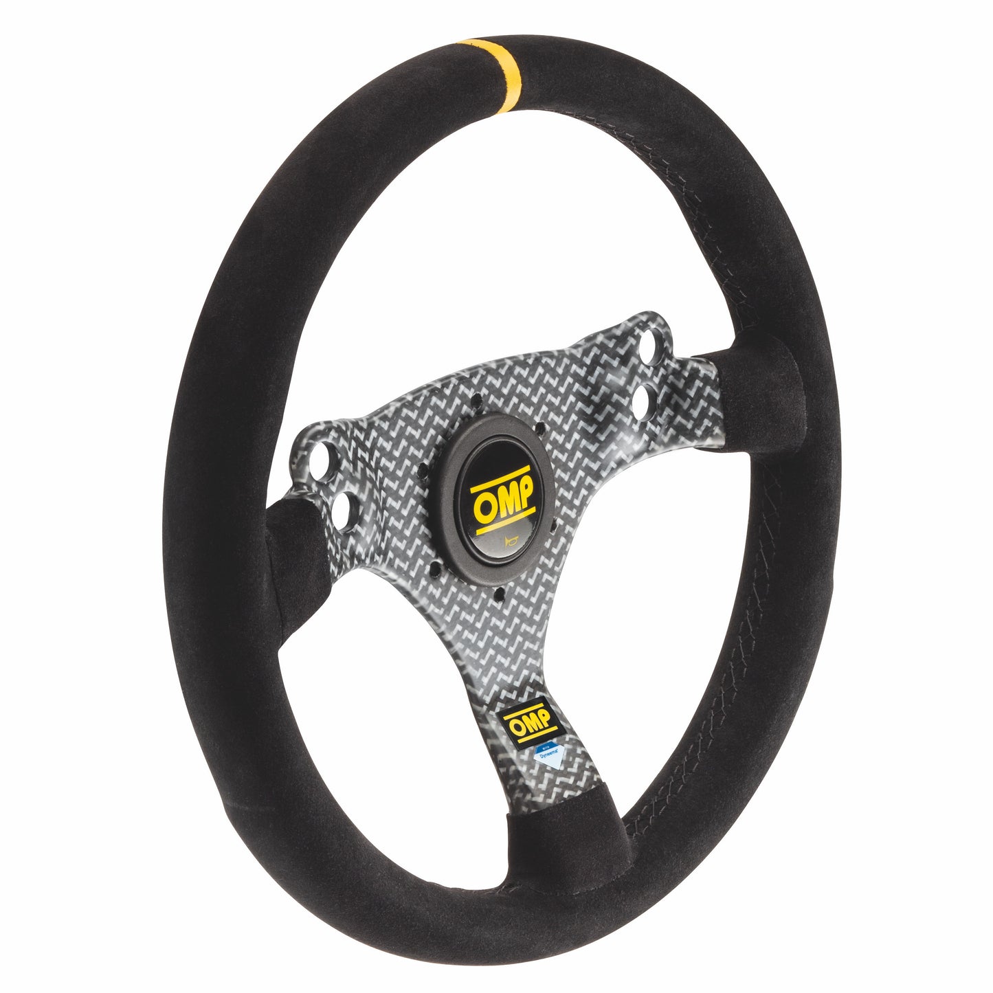 OMP 320 Hybrid S Steering Wheel (Flat), Black Suede, Carbon Spokes