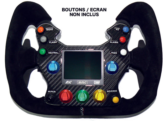 OMP 310 ALU GT Steering Wheel (Flat), Black Suede, Black Spokes