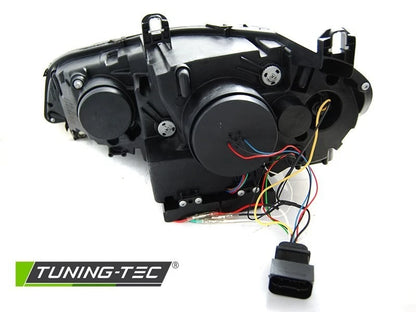 COPPIA FANALI FARI ANTERIORI FULL LED NERO ANGEL EYES BMW X5 E70 07-10 CON AFS