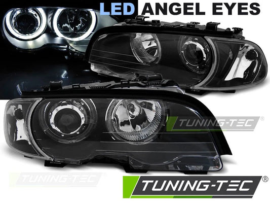 Coppia di Fari Anteriori per BMW E46 Serie 3 1999 - 2003 Coupè CABRIO Angel Eyes