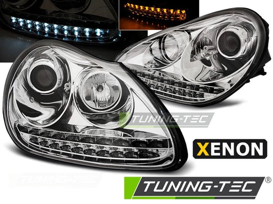 Coppia Fari Anteriori xenon Porsche Cayenne 02-06 frecce a led Daylight