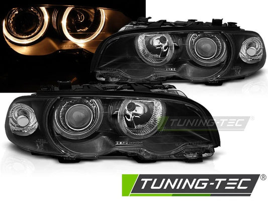 Coppia di Fari Anteriori per BMW E46 Serie 3 1999 - 2003 Coupè CABRIO Angel Eyes