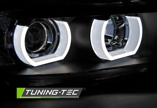 Coppia di Fari Anteriori 3D per BMW Serie 3 E90 E91 2005-2008 Angel Eyes