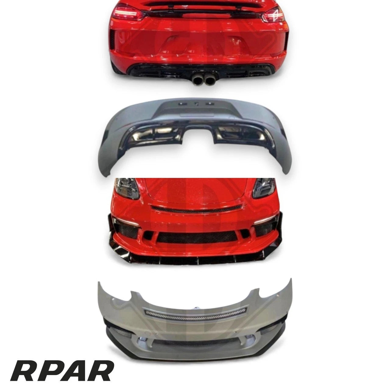 kit Paraurti anteroire + posteriore per Porsche Cayman 718 16-19 style GT3