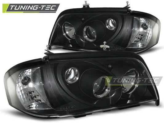 Coppia di Fari Anteriori per Mercedes W202 Classe C 1993 - 2000 NERO BLACK
