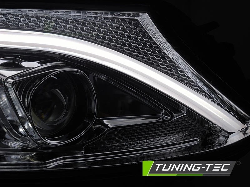 COPPIA FARI FANALI ANTERIORI TUBELIGHT LED CROMATO MERCEDES W205 2014 - 2018
