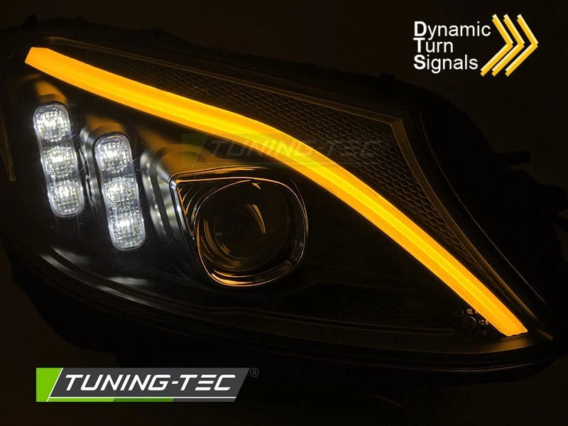 COPPIA FARI FANALI ANTERIORI TUBELIGHT LED NERO MERCEDES W205 2014 - 2018