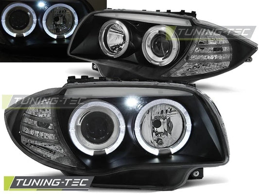 Coppia di Fari Anteriori per BMW Serie 1 Serie 1 E87 E81 2004 2011 Angel Eyes