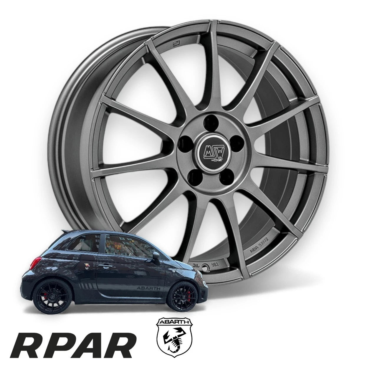 4 CERCHI IN LEGA MSW BY OZ 4X98 17 500 595 695 ABARTH 7J ET35 STYLE EsseEsse